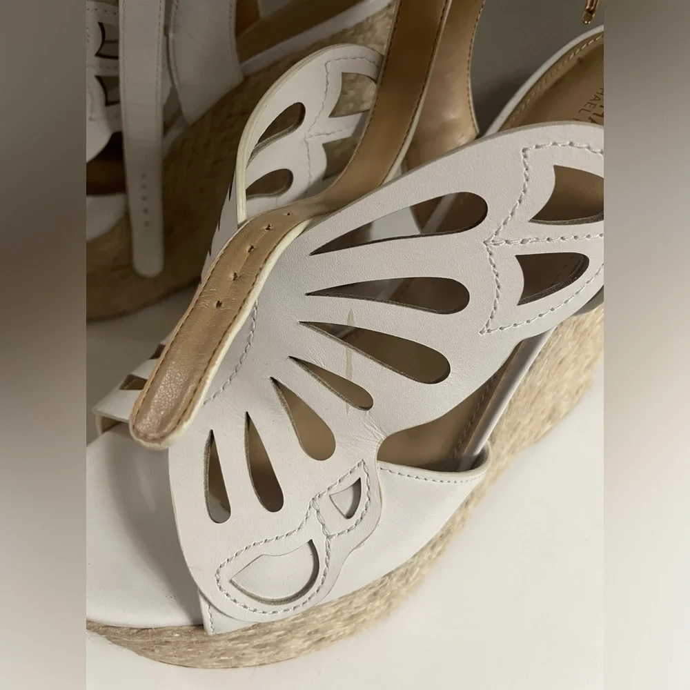 White Women's Espadrille Wedge Sandals - Slingback Platform